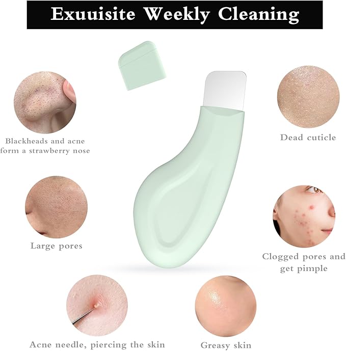Face Scrubber + Skin Spatular 2 in 1 Blackhead Remover - Nose Pore Scrapper